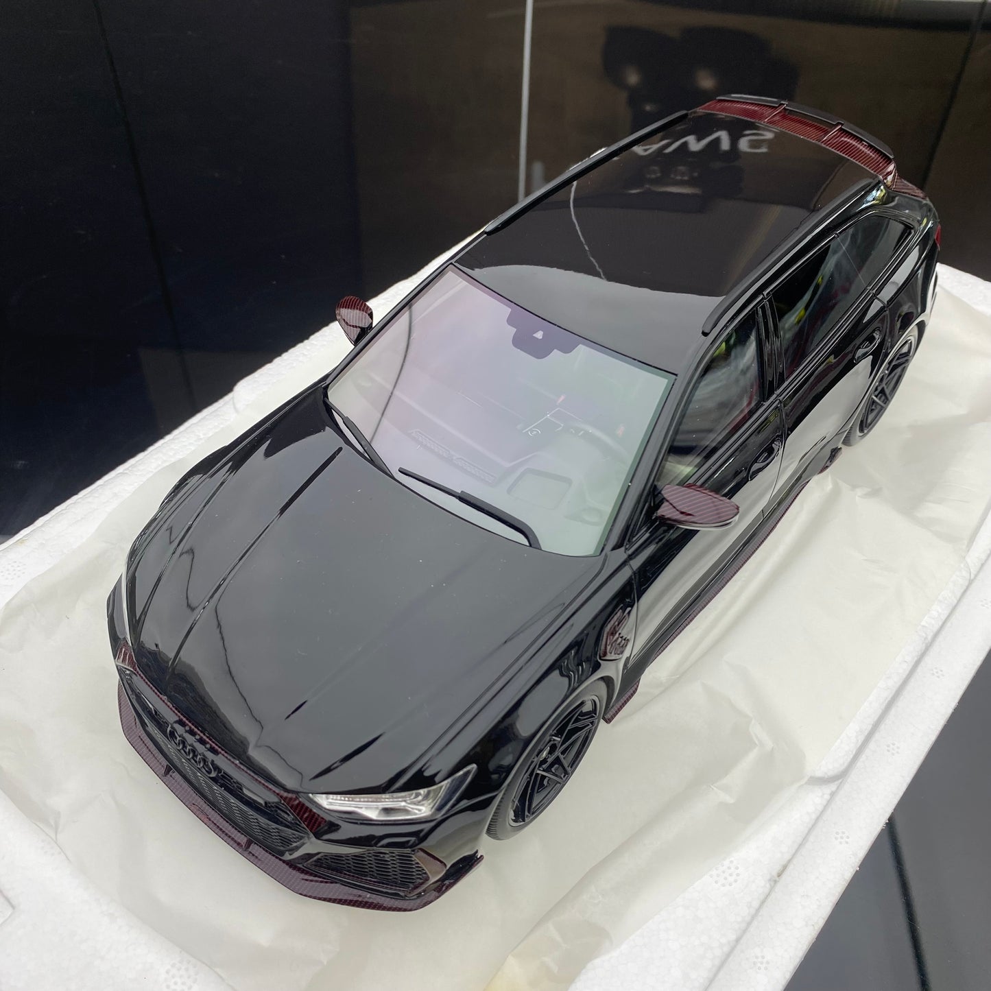 TopSpeed 1/18 ABT Audi RS6 Black Audi Crock Pot RS6 Simulation Car Model Ornament
