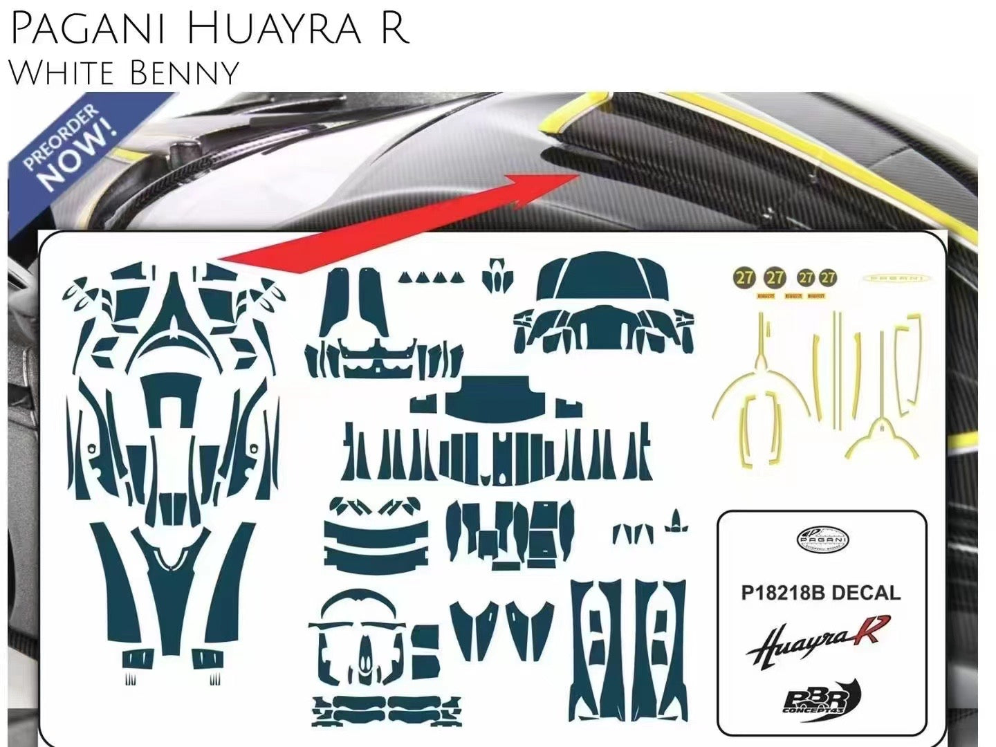 BBR 1/18 Pagani Huayra R limited edition simulation car model ornament