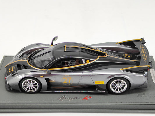 BBR 1/18 Pagani HUAYRA R #27 Metallic Gray Simulation Car Model