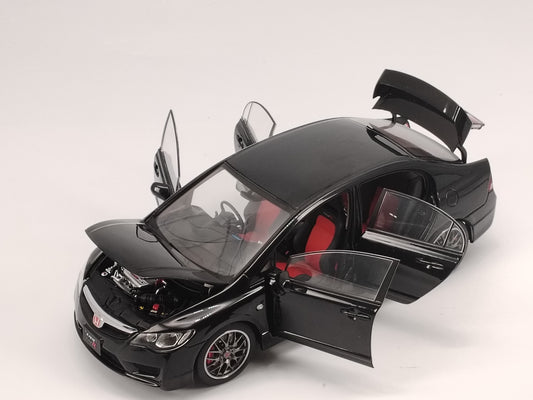 WELL 1/18 Honda Civic Type R (FD2) Black Simulation Model Car Ornaments