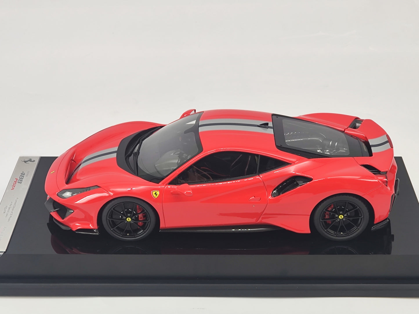 Amalgam 1/18 Ferrari 488 PISTA with Red Logo, Resin Model Car