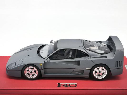 BBR 1/18 Ferrari F40 Grey Simulation Car Model