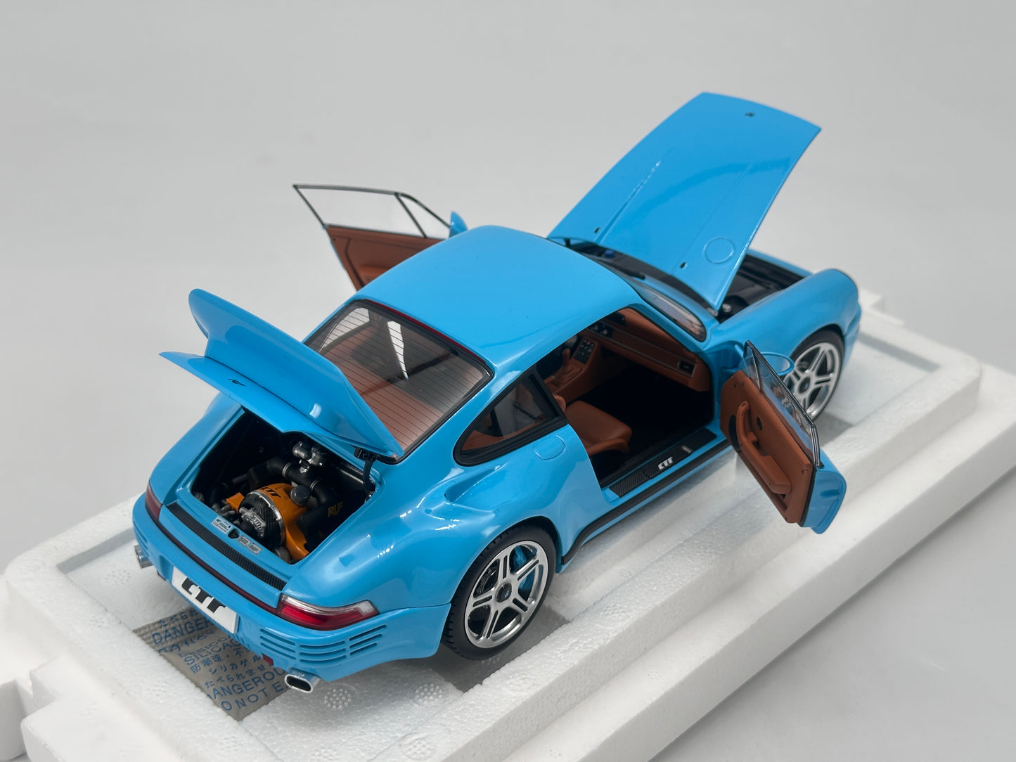 Almost Real 1/18 Porsche RUF CTR Sky Blue Model Car Ornament