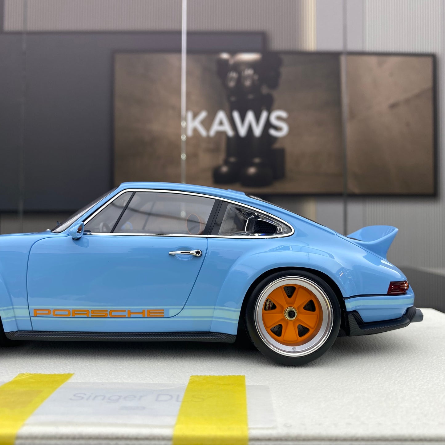MAKEUP 1/18 Porsche Singer 911 DLS Gulf Blue Limited Edition Car Model Ornament