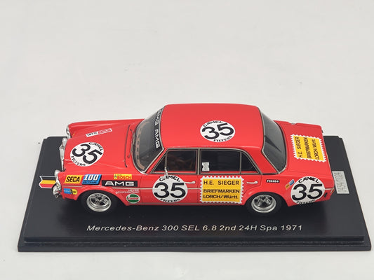 Spark 1/43 Mercedes-Benz 300SEL 6.8 1971 Spa 24 Hours Endurance Race Simulation Model Car