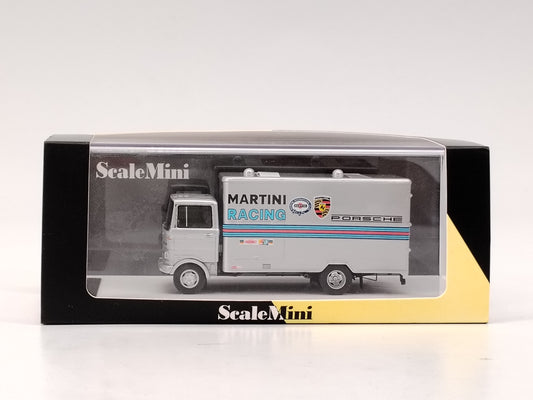 SCALEMINI 1/64 Mercedes-Benz Porsche LP608 Truck Silver Martini Resin Model SM015