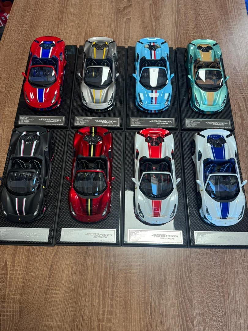 DINOMODEL 1/18 Ferrari 488 Pista Spider Resin Car Model Ornament
