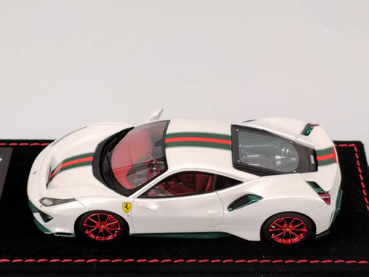 BBR 1/43 Ferrari 488 Pista White/GUCCI Livery Resin Model BBRC202CH