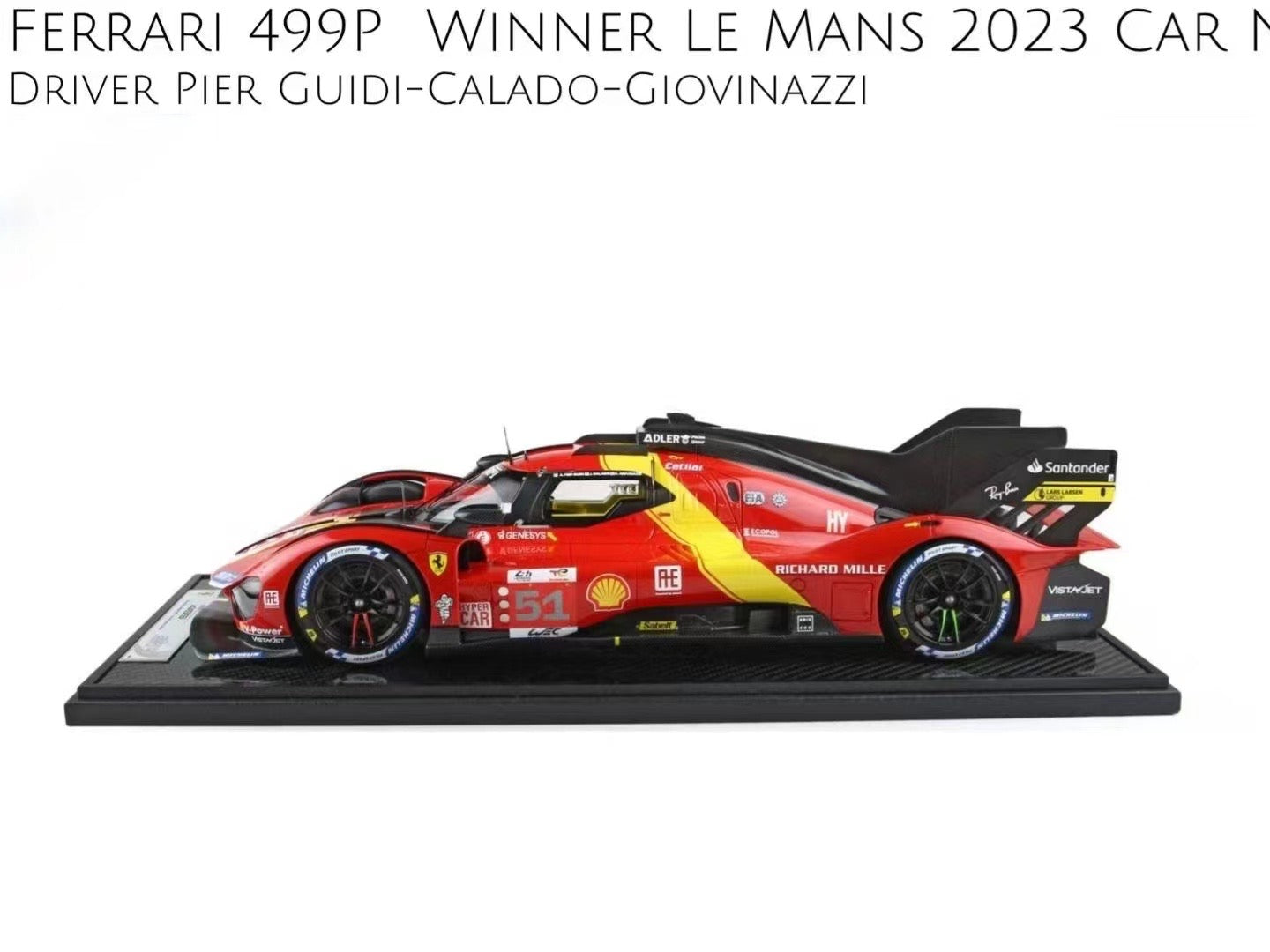 BBR 1/12 Ferrari 499P 2023 Le Mans Endurance Race 51 Limited Edition Car Model