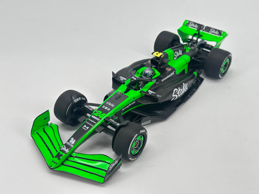 MINICHAMPS 1/18 STAKE F1 TEAM KICK SAUBER C44 - ZHOU GUANYU Green Alloy Car Model 117240124