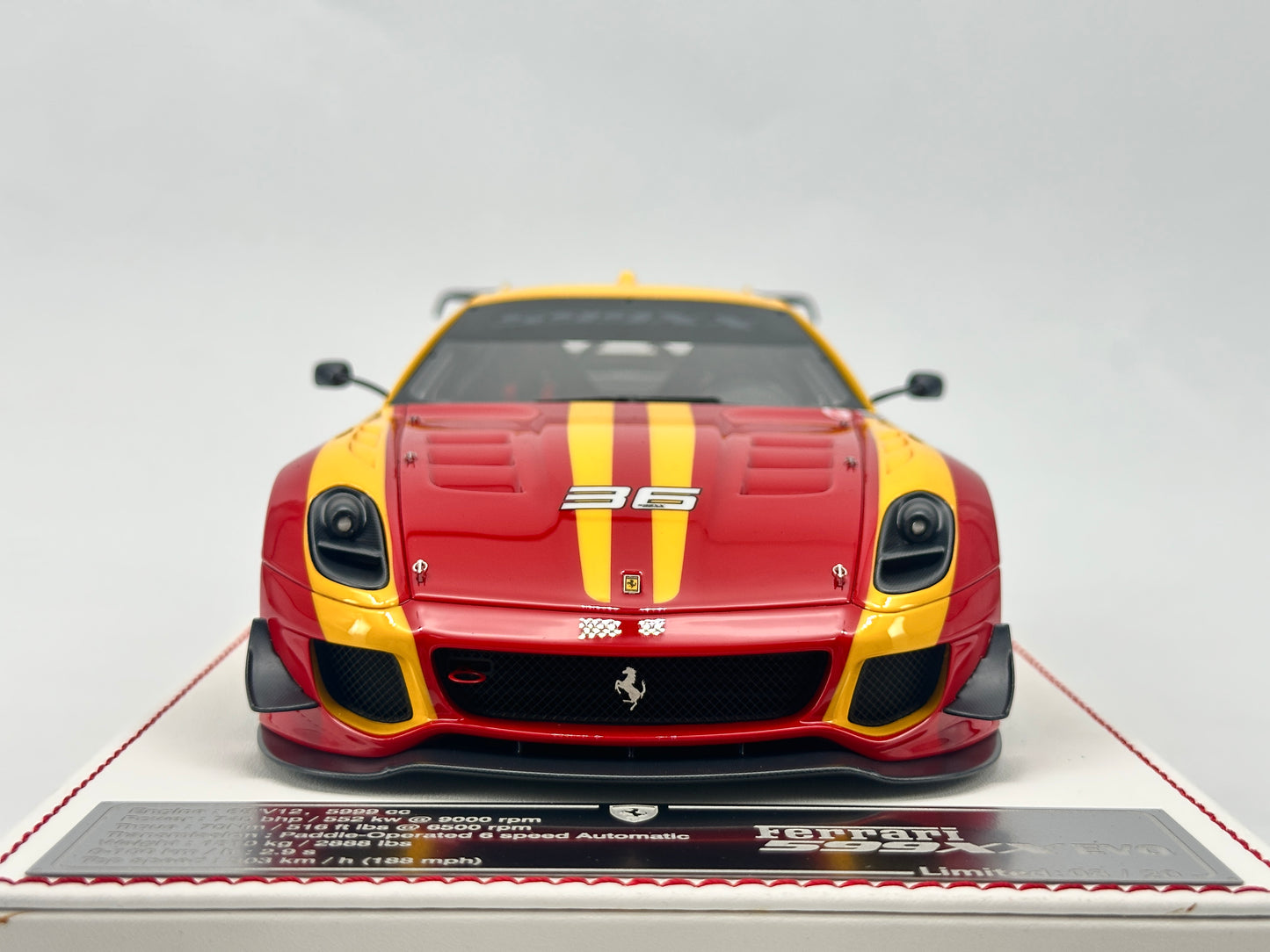 DG 1/18 Ferrari 599 XX Evo #36 Red Resin Car Model Ornaments