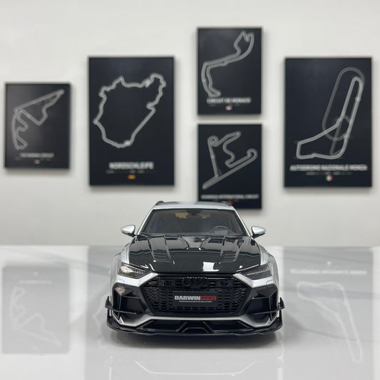 KILO Works 1/18 Audi Darwin RS6 Foil Silver Alloy Fully Open Simulation Model Car