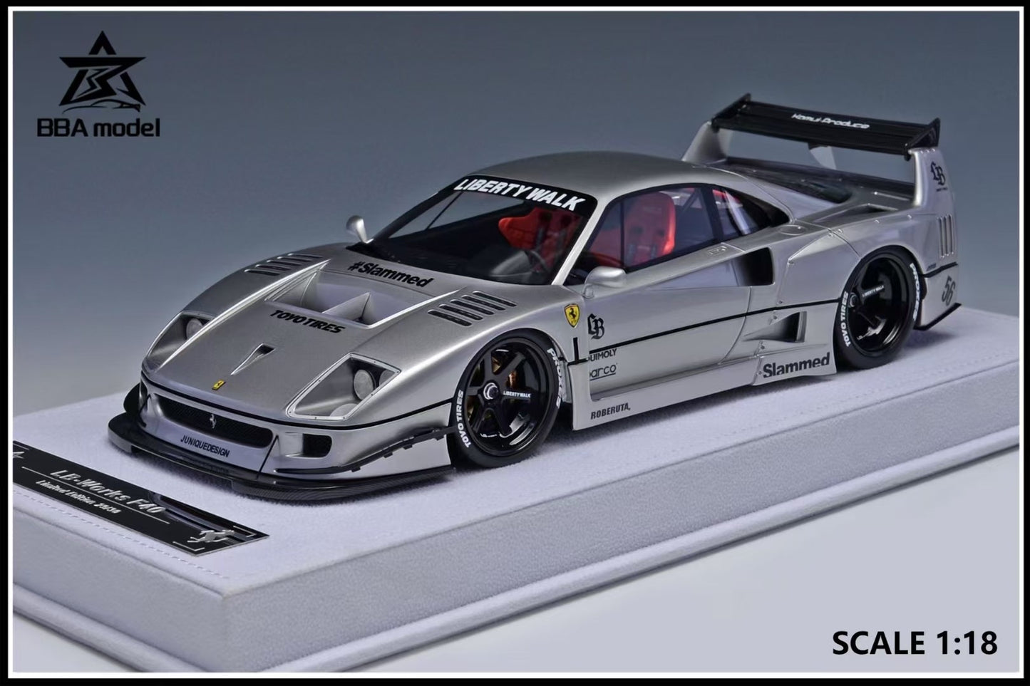BBA model 1/18 Ferrari F40 LBWK wide-body modified resin car model