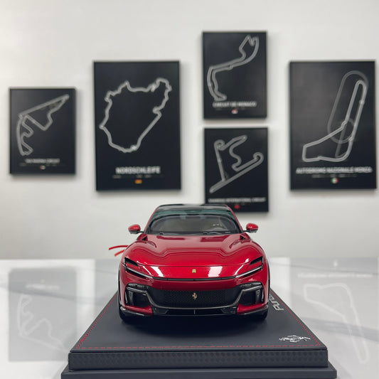 BBR 1/18 Ferrari Purosangue Leather Sole Magnesite Metallic Red HE180052BDIE