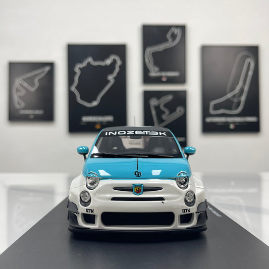 Topspeed 1/18 LB-WORKS x Abarth Works IZTK Abarth 95 – Blue & White Livery (TS0623)