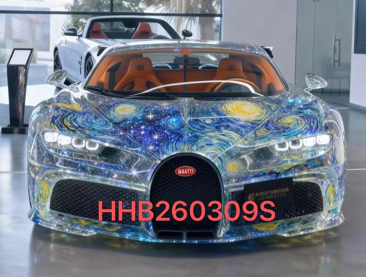 HH Model 1/18 Bugatti Chiron SS with Van Gogh Starry Night livery - Simulation Car Model