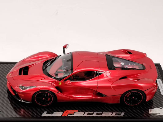 BBR 1/18 Ferrari LaFerrari Full-Opening Alloy Hamilton Carbon Base Volcano Metallic Red Alloy Car Model BBR1822H8DIE