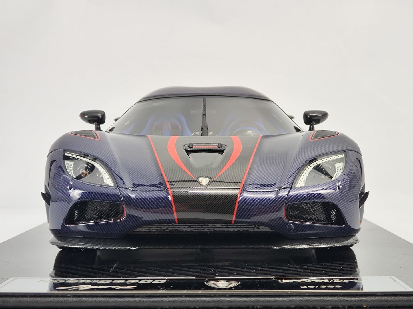 Frontiart 1/18 Koenigsegg Agera RS Carbon Blue Red Line Limited Edition Simulation Model Car