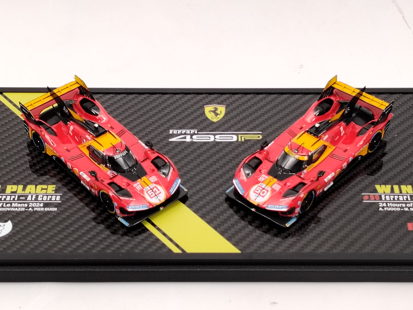 BBR 1/18 Ferrari 499P LE MANS 2024 Twin-Car Set Red Scale Car Model