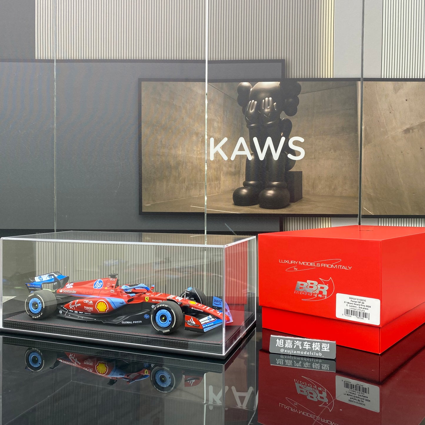 BBR1/18 Ferrari Miami #16 Charles Leclerc 3rd place racing car model