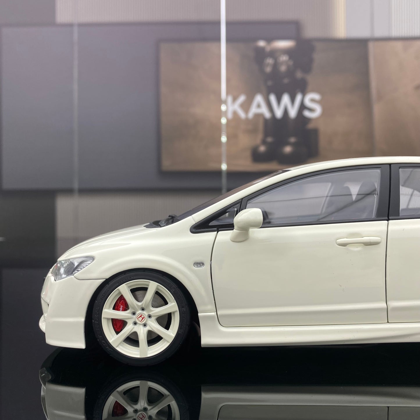 MH 1/18 Honda Civic Type R FD2 alloy full-open 2007 simulation car model collection gift
