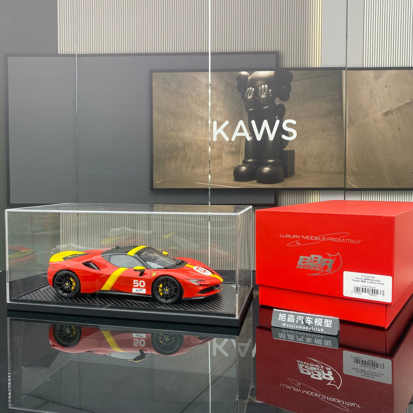 BBR 1/18 Ferrari SF90 Stradale Le Mans Red Limited Edition Car Model