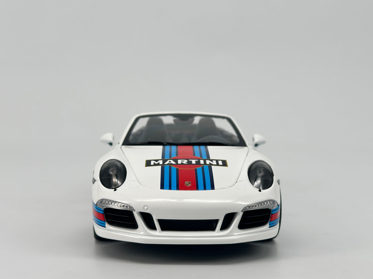 WSW 1/18 Porsche 911 GTS Martini Simulation Model Car Ornaments Birthday Gift