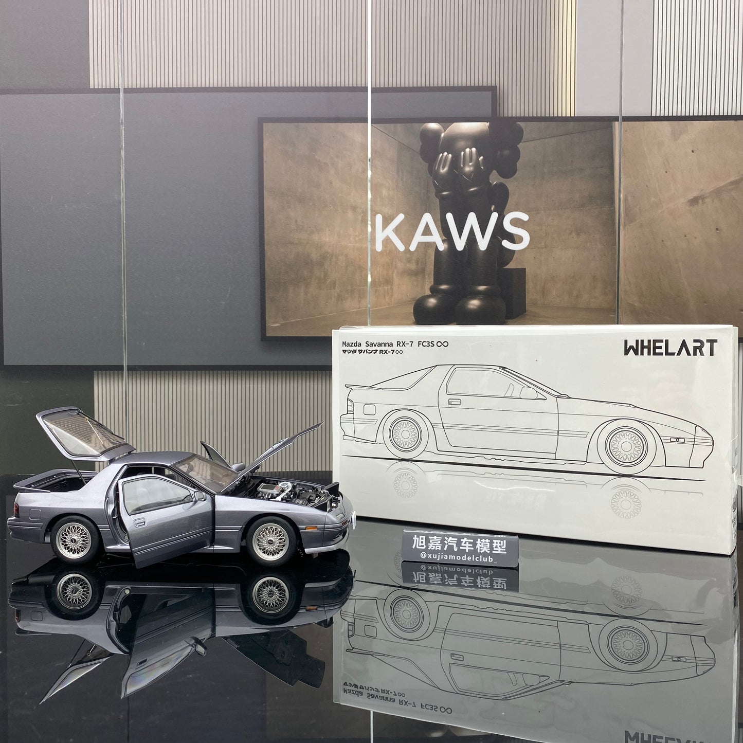 WHELART 1/18 Mazda RX7 FC3S alloy simulation car model HEC exhibition version