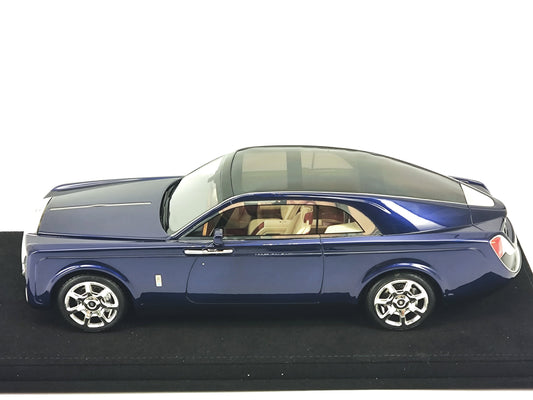 AutoBarn 1/18 Rolls-Royce Sweptail Metallic Blue Simulation Car Model Ornaments