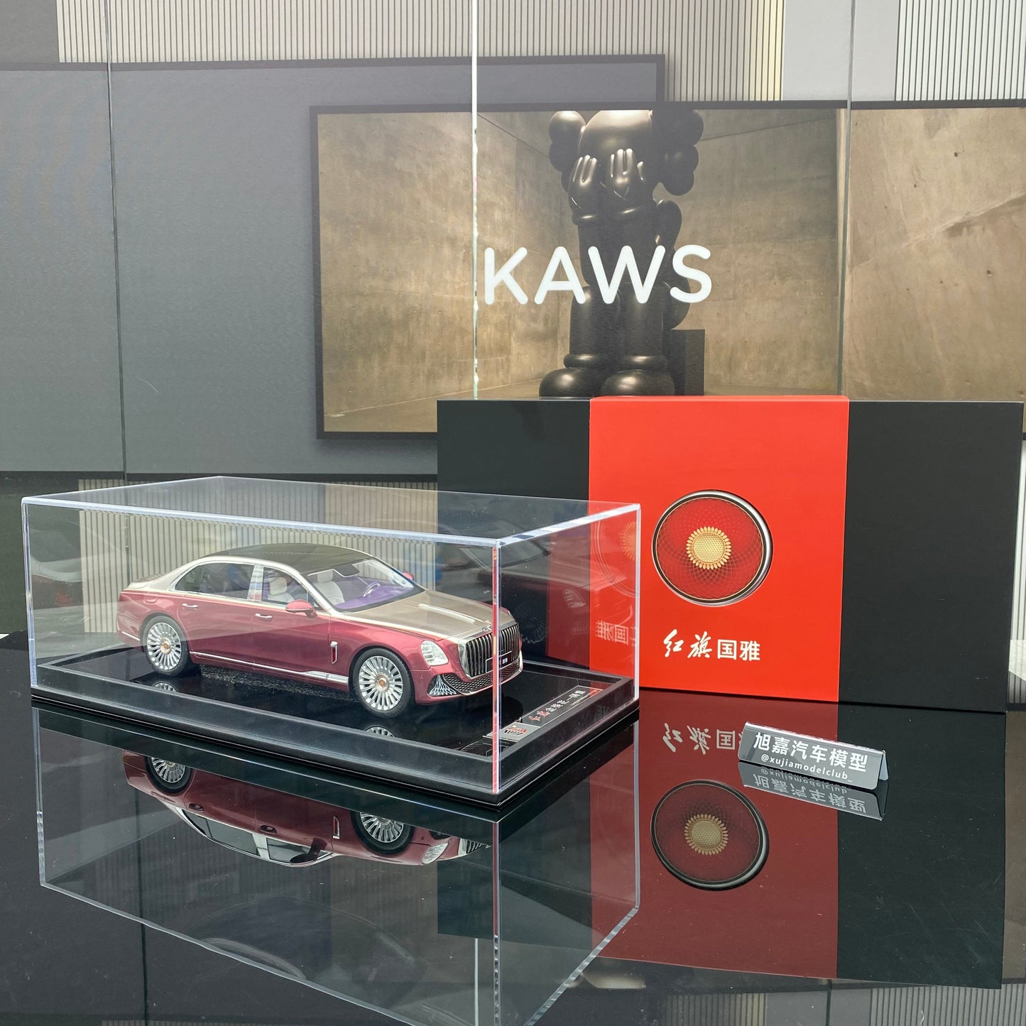 MOTORHELIX 1/18 Hongqi Guoya model limited edition simulation resin car model collection