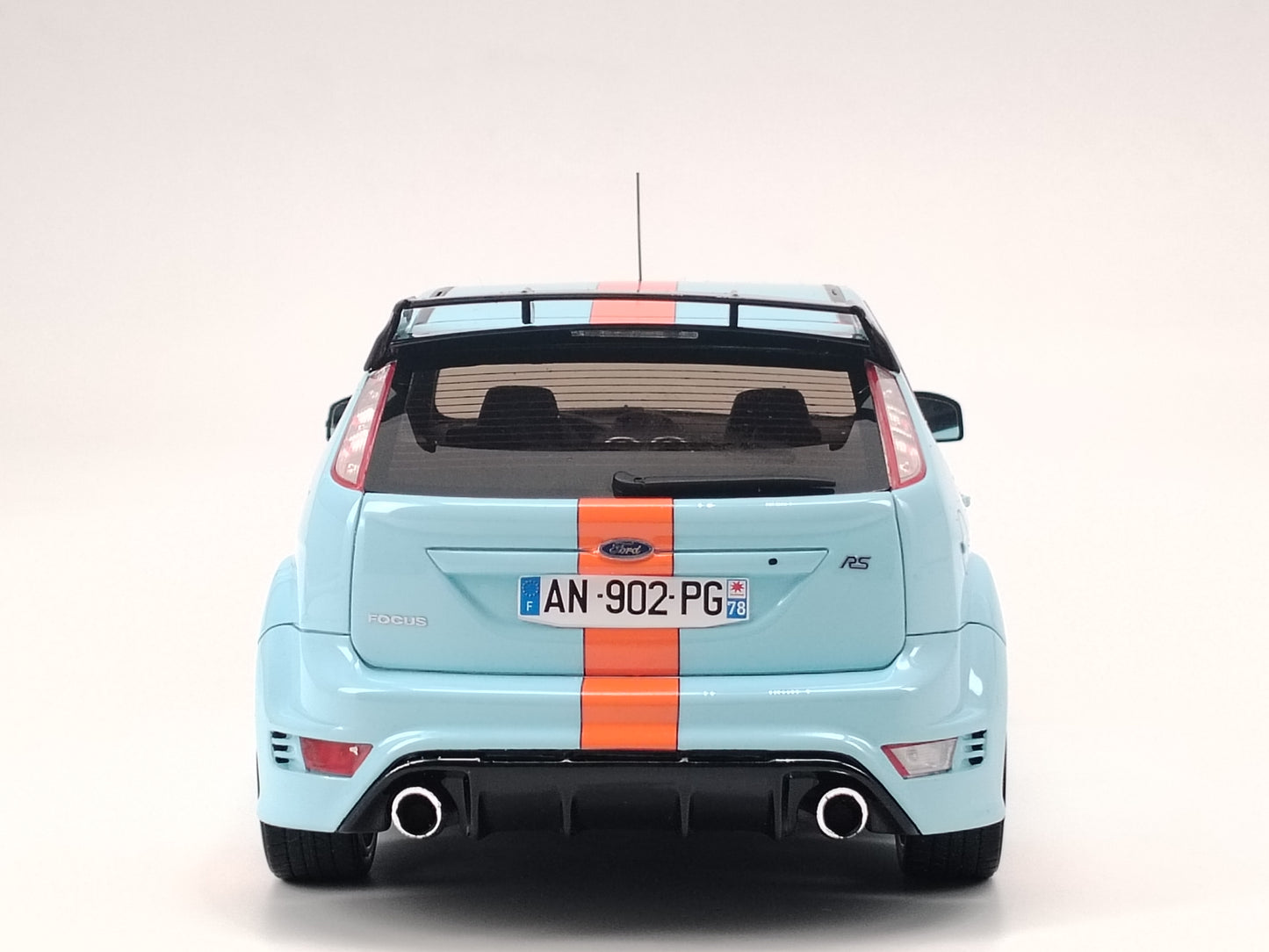 OTTO 1/18 Ford FOCUS MK2 RS LE MANS Orange Stripe Simulation Car Model Ornaments