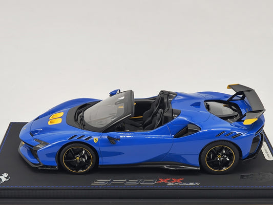 BBR 1/18 Ferrari SF90 XX Spider Blue Resin Closed Model Car