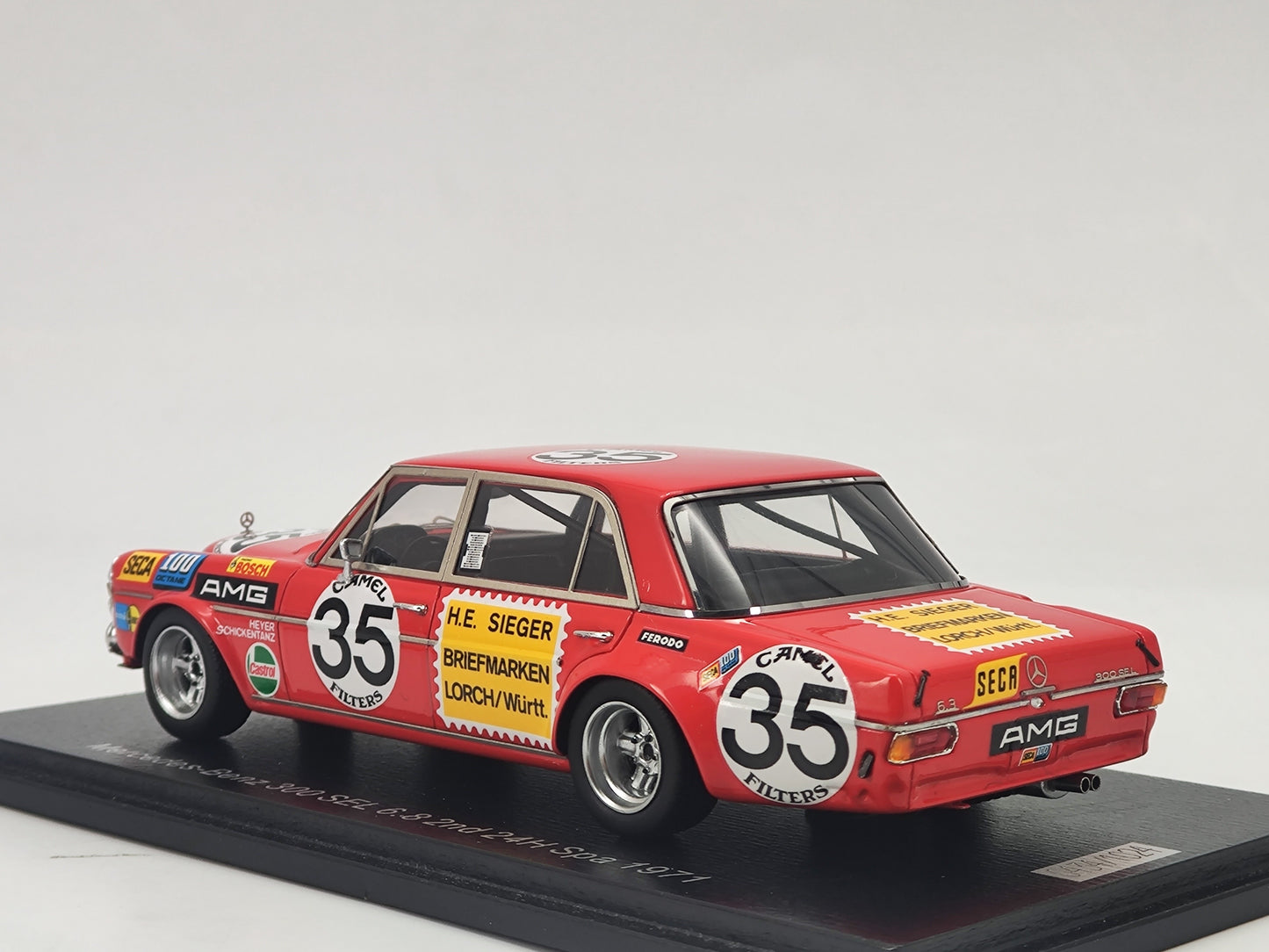 Spark 1/43 Mercedes-Benz 300SEL 6.8 1971 Spa 24 Hours Endurance Race Simulation Model Car