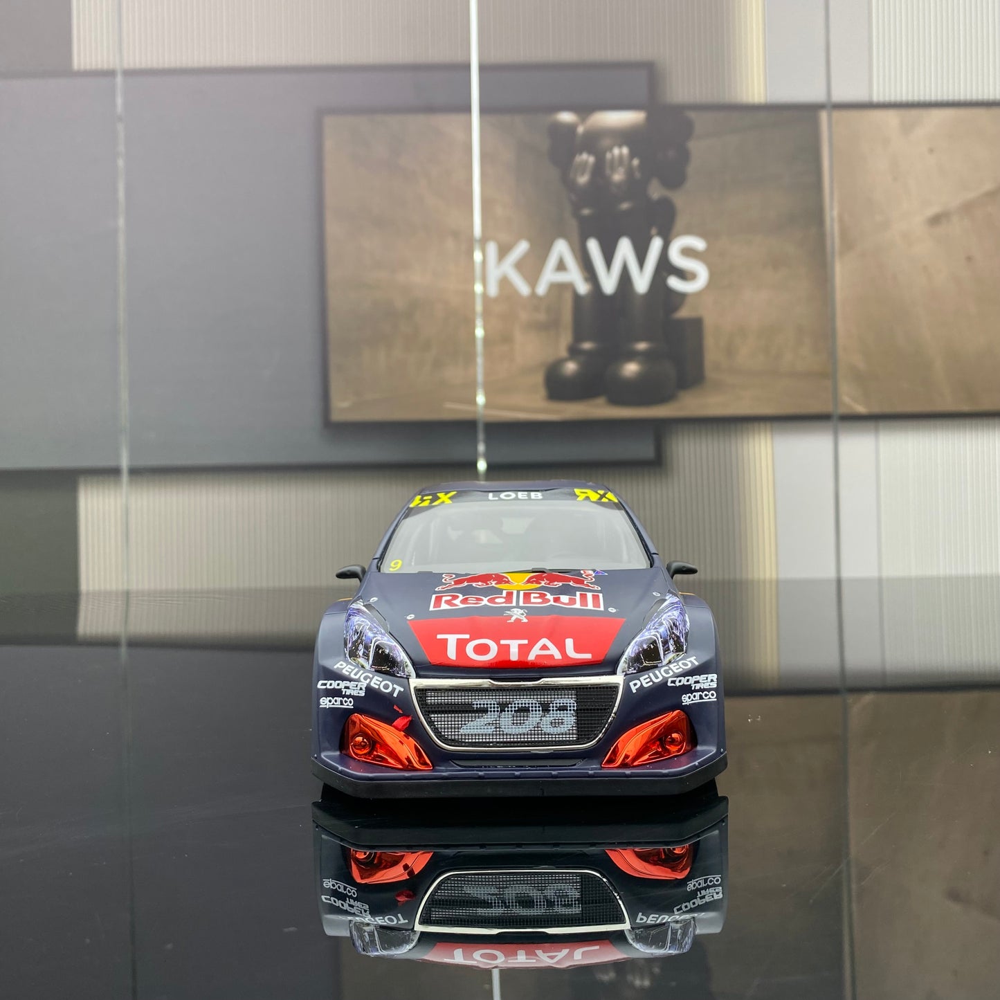 OTTO 1/18 Peugeot 208 WRX S.LOEB BELGIUM GP black paint car model