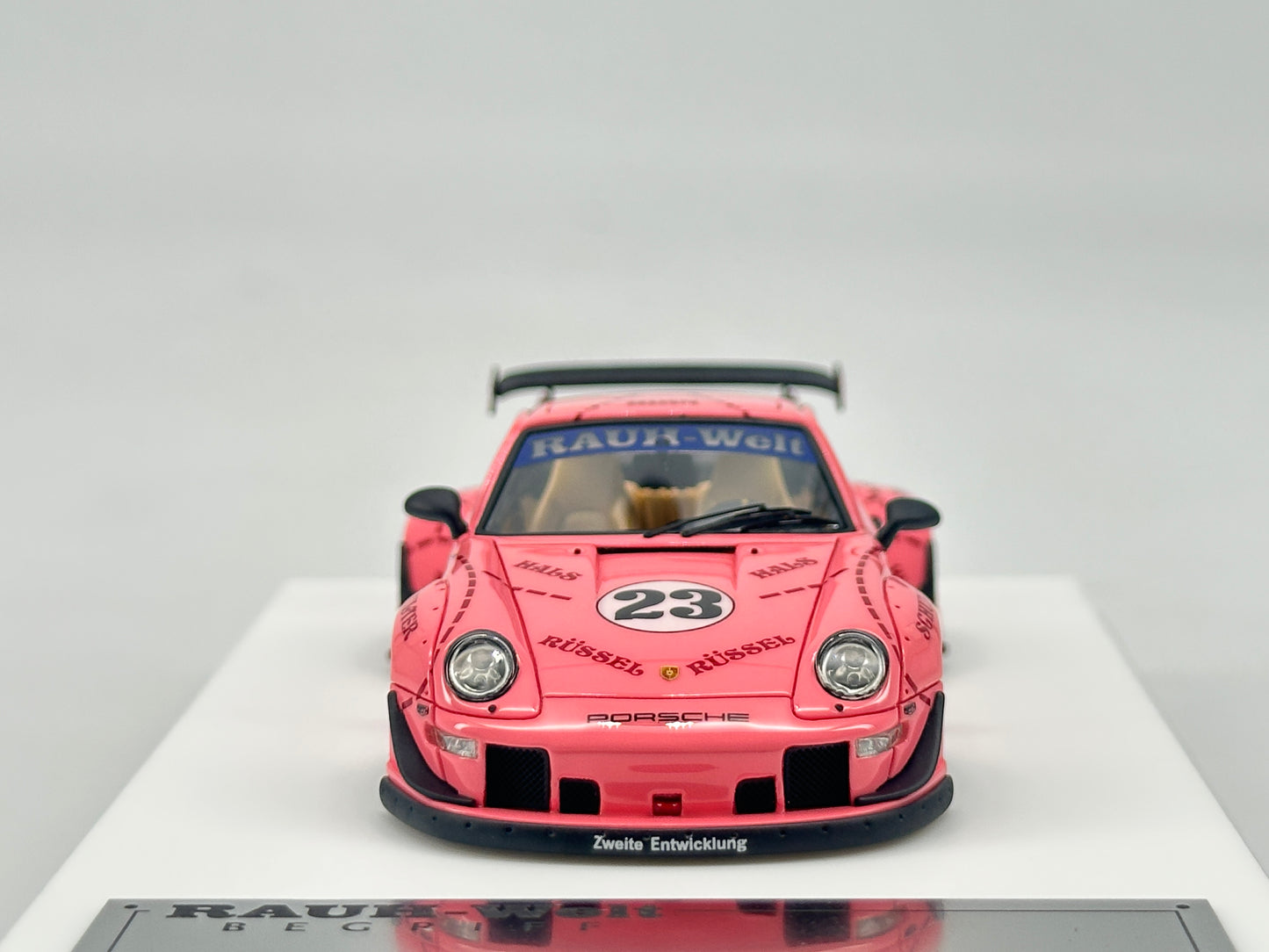 DG 1/43 Porsche RWB Pink Pig Painted Simulation Car Model