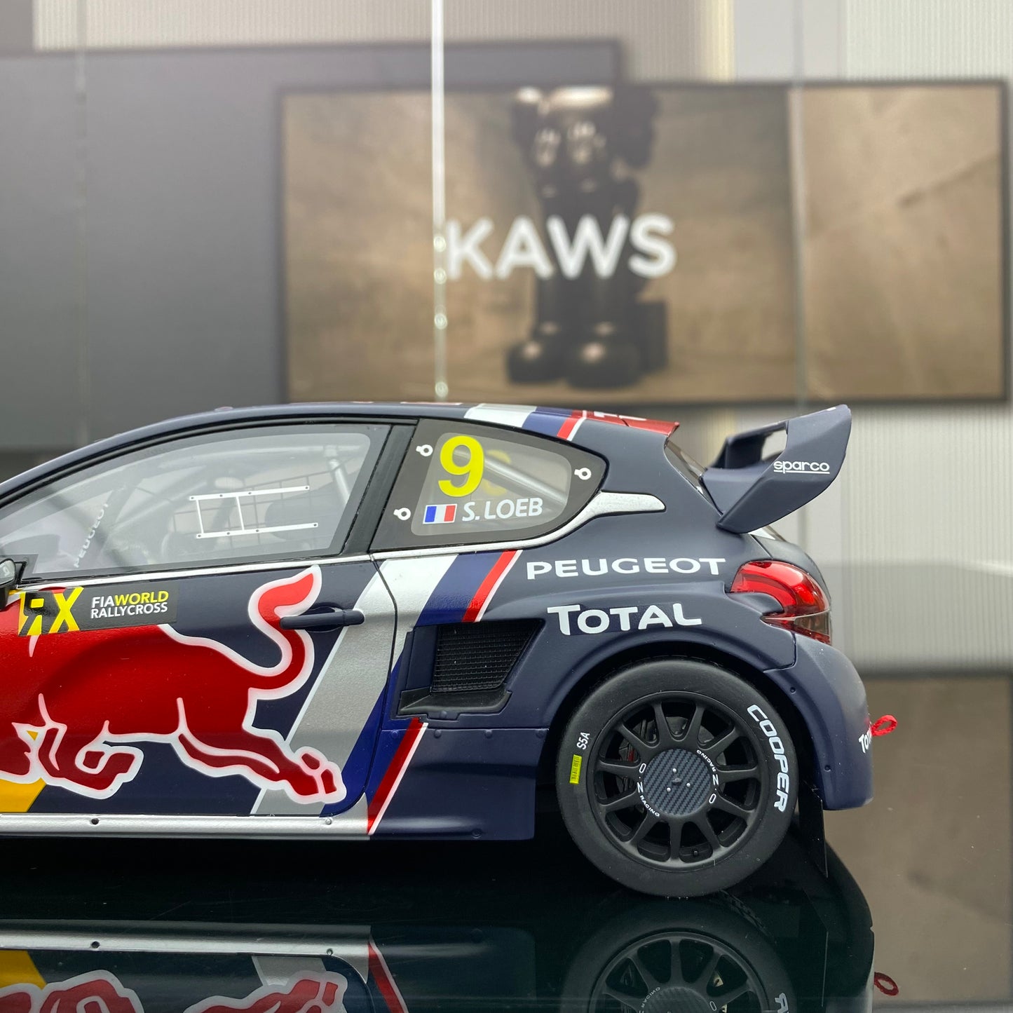 OTTO 1/18 Peugeot 208 WRX S.LOEB BELGIUM GP black paint car model