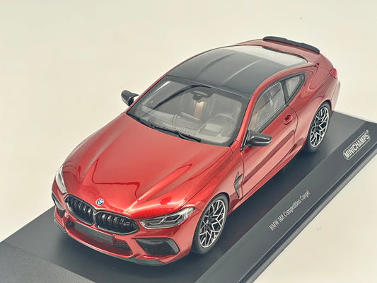 MINICHAMPS 1/18 BMW M8 COUPE Metallic Red Alloy Car Model