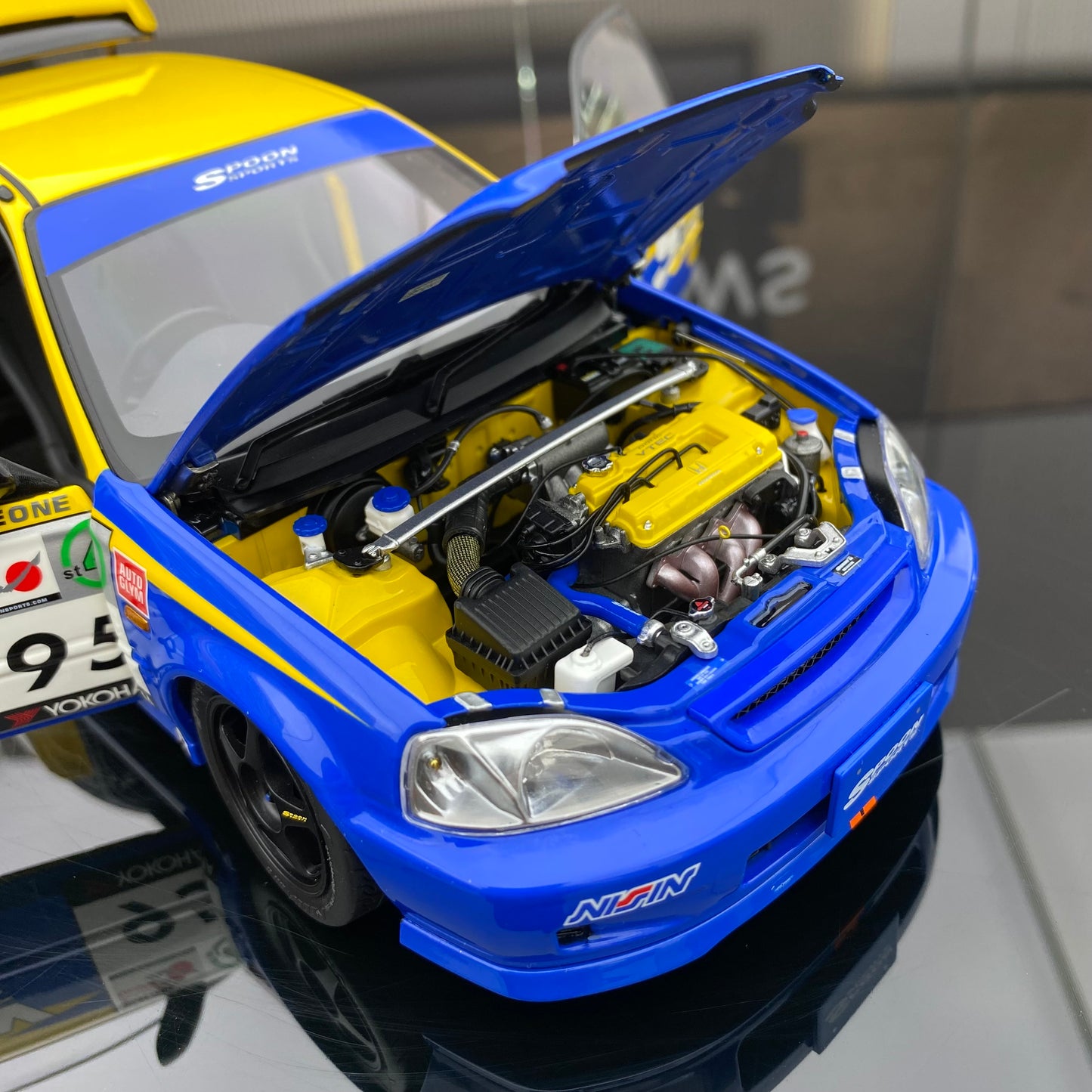 MOTORHELIX MH 1/18 Honda Civic Type R(EK9) alloy full-open simulation model