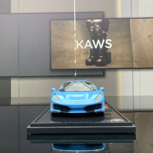 BBR 1/18 Ferrari 488 Pista Plata Blue limited edition car model ornaments