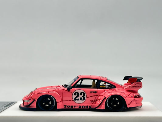 DG 1/43 Porsche RWB Pink Pig Painted Simulation Car Model