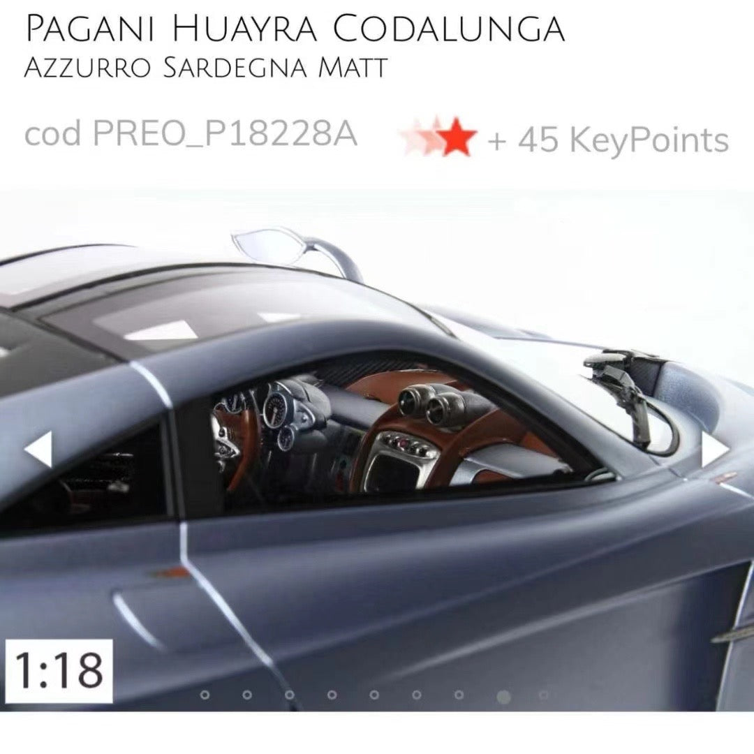 BBR 1/18 Pagani Huayra Codalunga
Azzurro Sardegna Matt