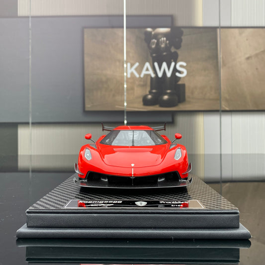 Adorno de simulación de coche rojo Koenigsegg Jesko a escala 1/18 de FRONTIART