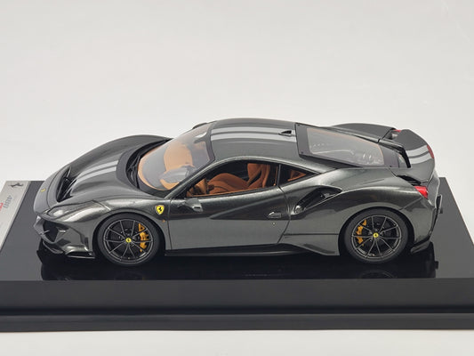 Amalgam 1/18 Ferrari 488 Pista Silver Lime Resin Model Car