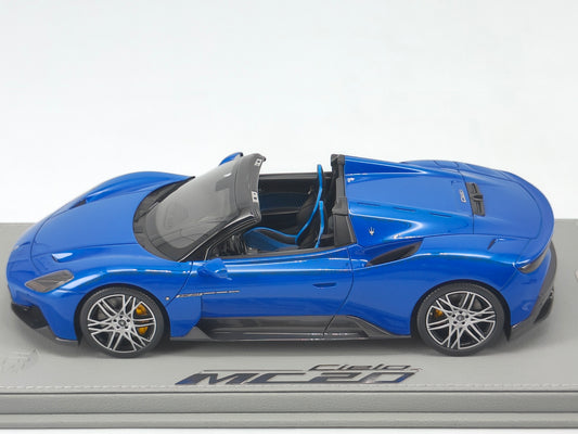 BBR 1/18 Maserati MC20 CIELO Convertible Boundless Blue Resin Car Model P18222D