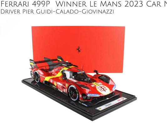 BBR 1/12 Ferrari 499P 2023 Le Mans Endurance Race 51 Limited Edition Car Model