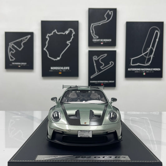 IVY 1/12 Porsche 992 GT3 RS City Bamboo Green and White Decals Limited Edition Model Car