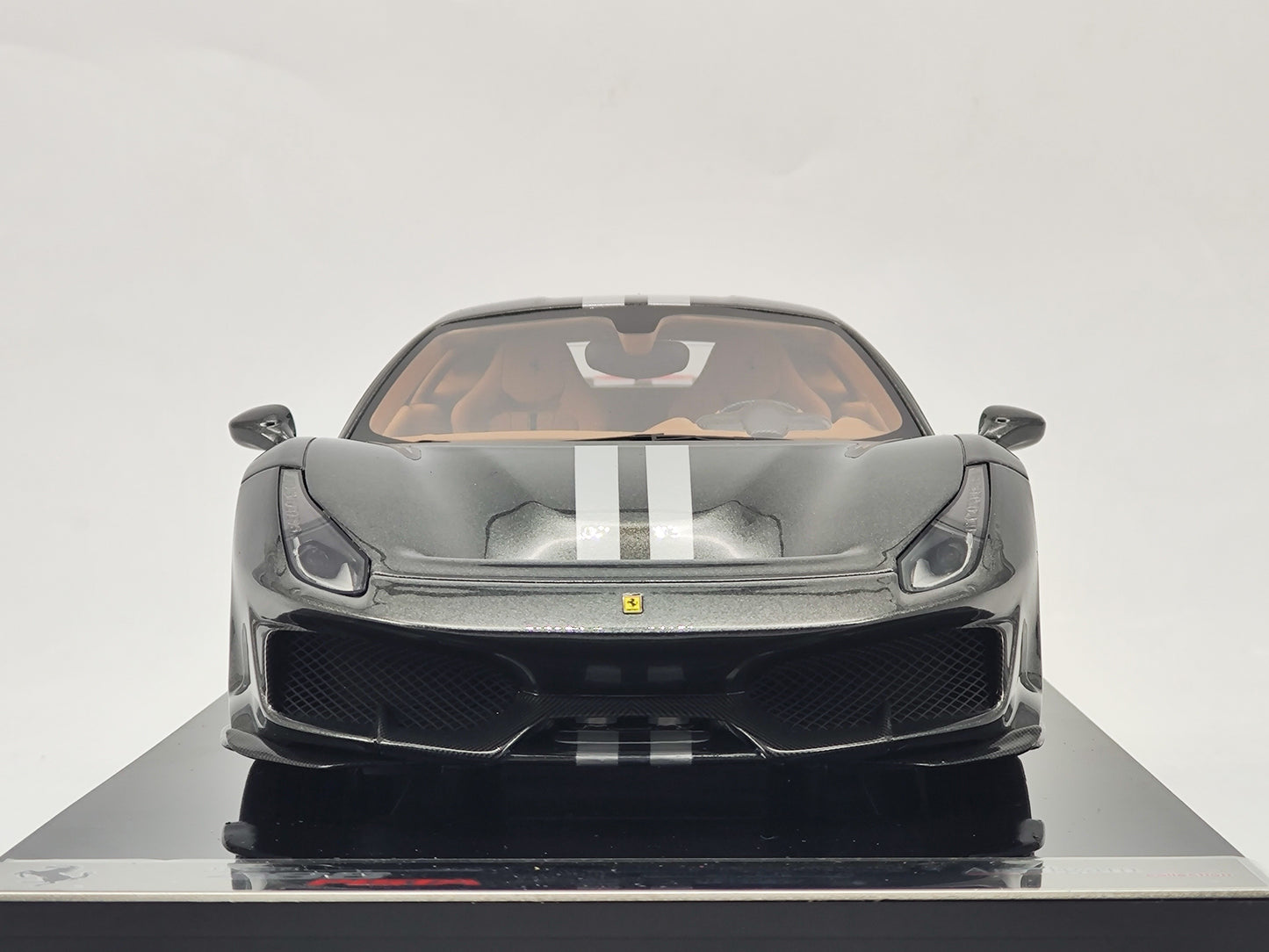 Amalgam 1/18 Ferrari 488 Pista Silver Lime Resin Model Car