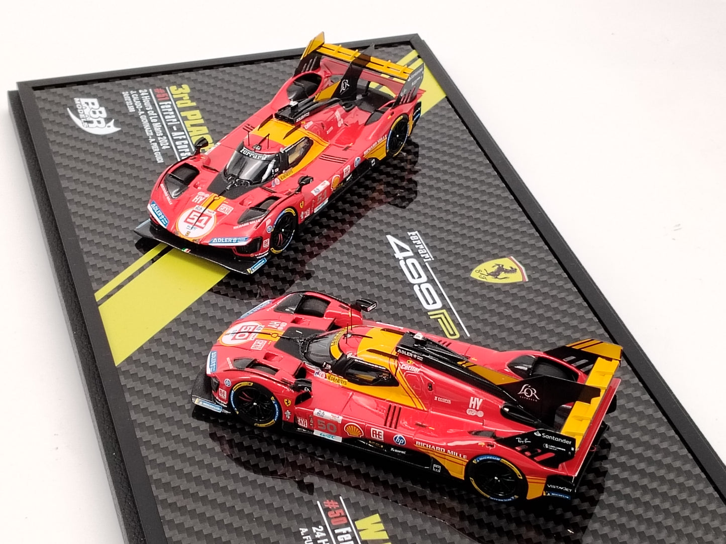 BBR 1/18 Ferrari 499P LE MANS 2024 Twin-Car Set Red Scale Car Model