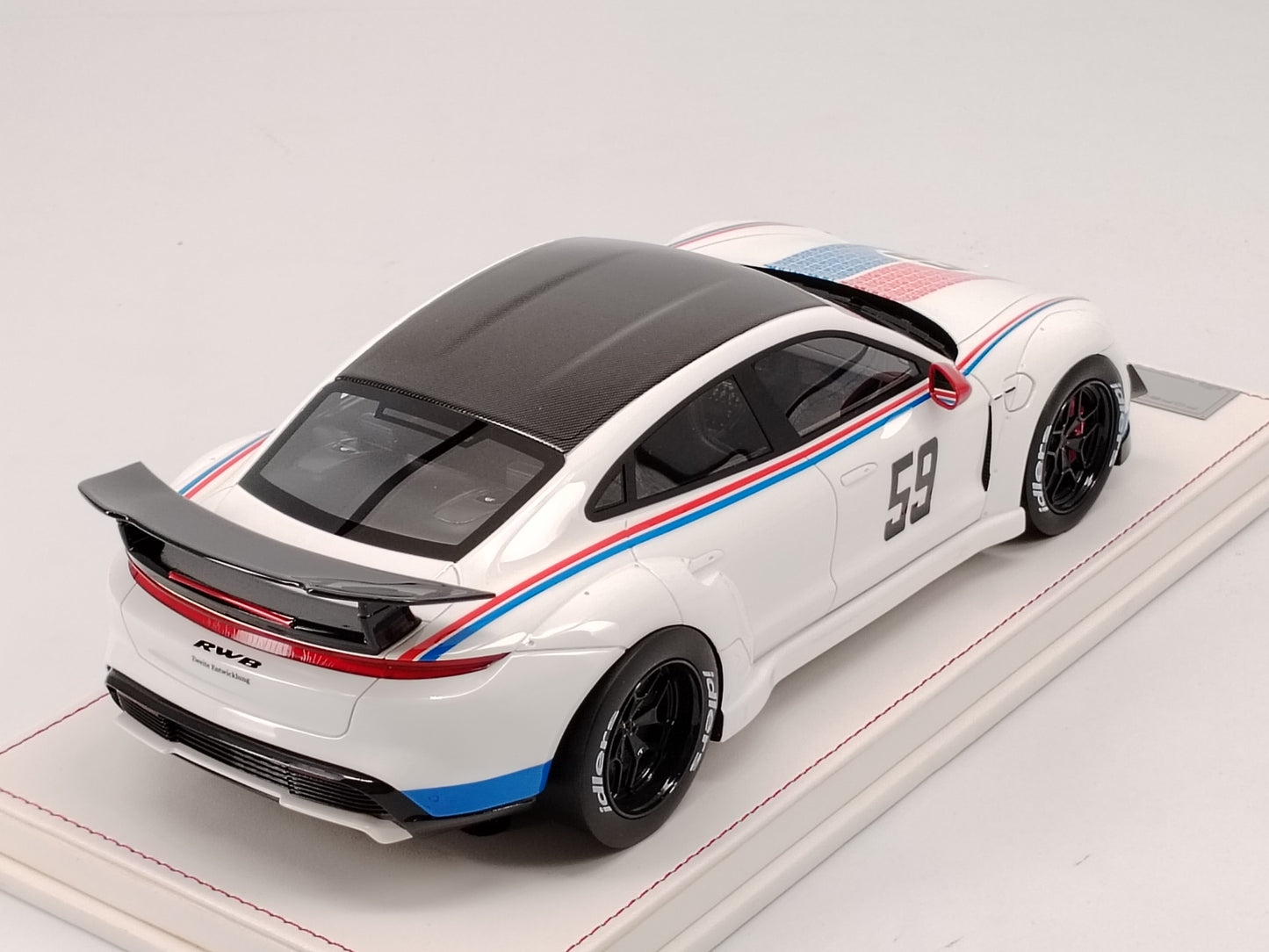 VIP 1/18 Porsche RWB TAYCAN BROMOS #59 white paint simulation car model