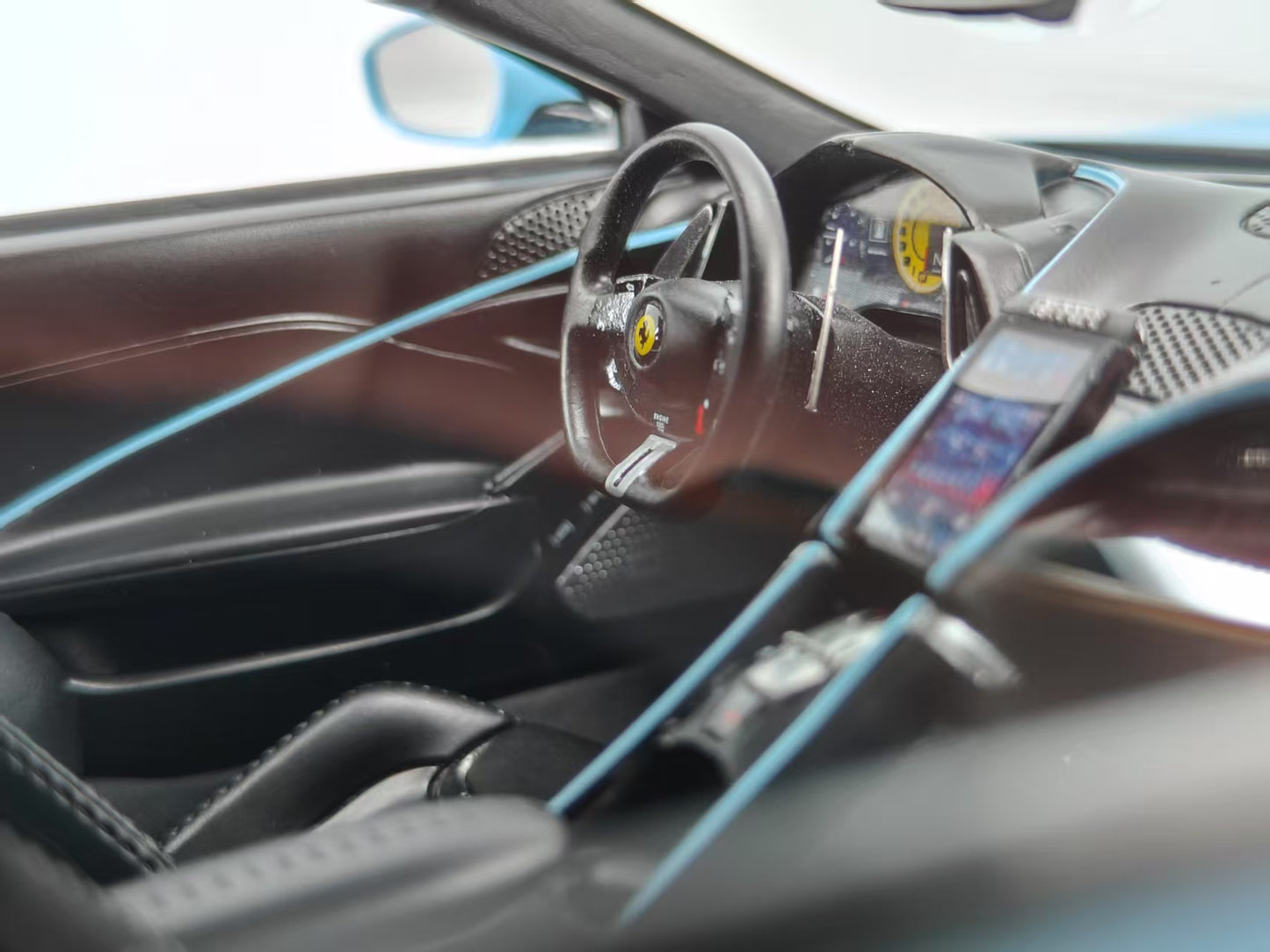 BBR 1/18 Ferrari Roma Prata Blue No. 9 Limited Edition Car Model Ornaments